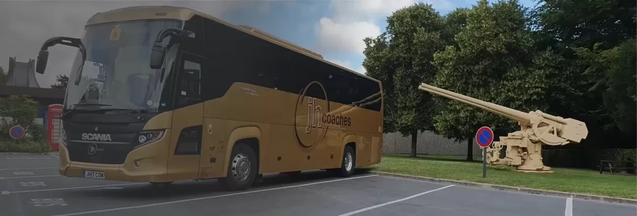 Coach parked in museum car park