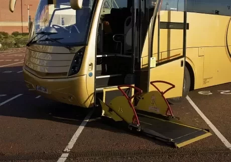 Wheelchair lift on coach