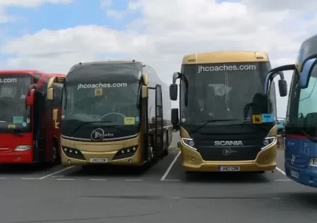 Coaches parked in a row